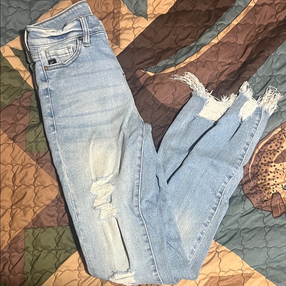 KanCan Denim - KanCan Light Blue Frayed Hem Jeans